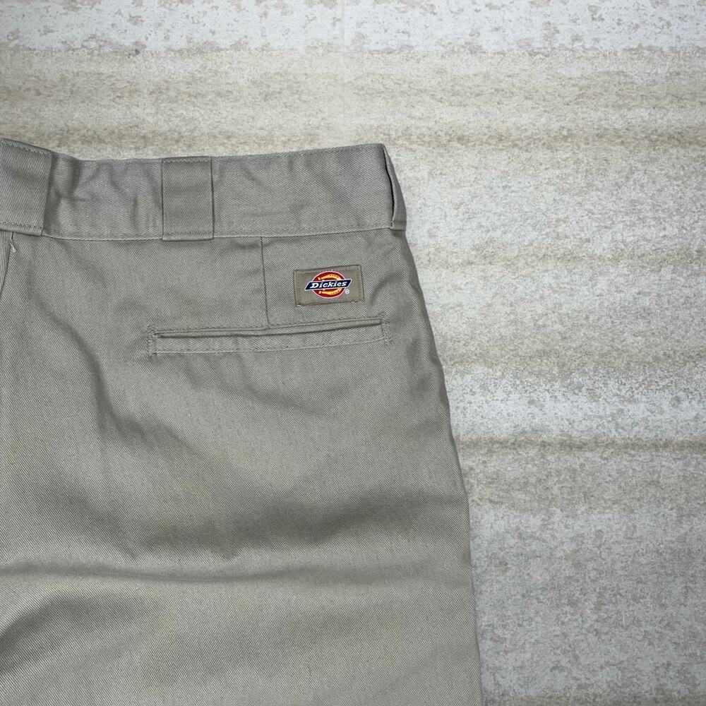 Vintage Y2K Dickies Khakis Pants 36x30 Original Fit Tan Cotton 874 Flat Front - Picture 3 of 4
